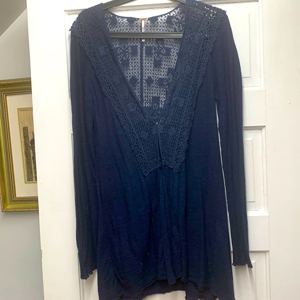 free people laced cardigan